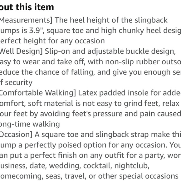 ANN CREEK Women's Platform Slingback High Heels Square Toe Pump Shoes size 9.5 M - Picture 15 of 16